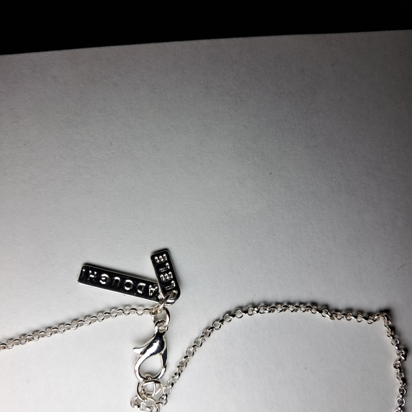 Lele Sadoughi Open Circle Pendant Silvertone Necklace - Picture 3 of 3